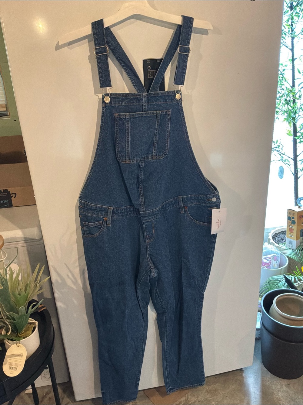 Ingrid & Isabel Maternity Denim Overalls - medium wash